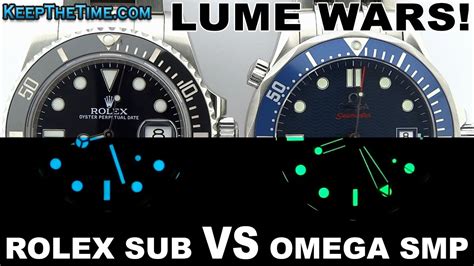 rolex vs omega smp lume|best lume for seiko.